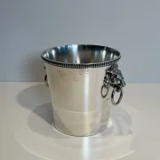 Silver-plated champagne bucket Orfèvrerie Saint-Médard. Handles in the shape of heads.