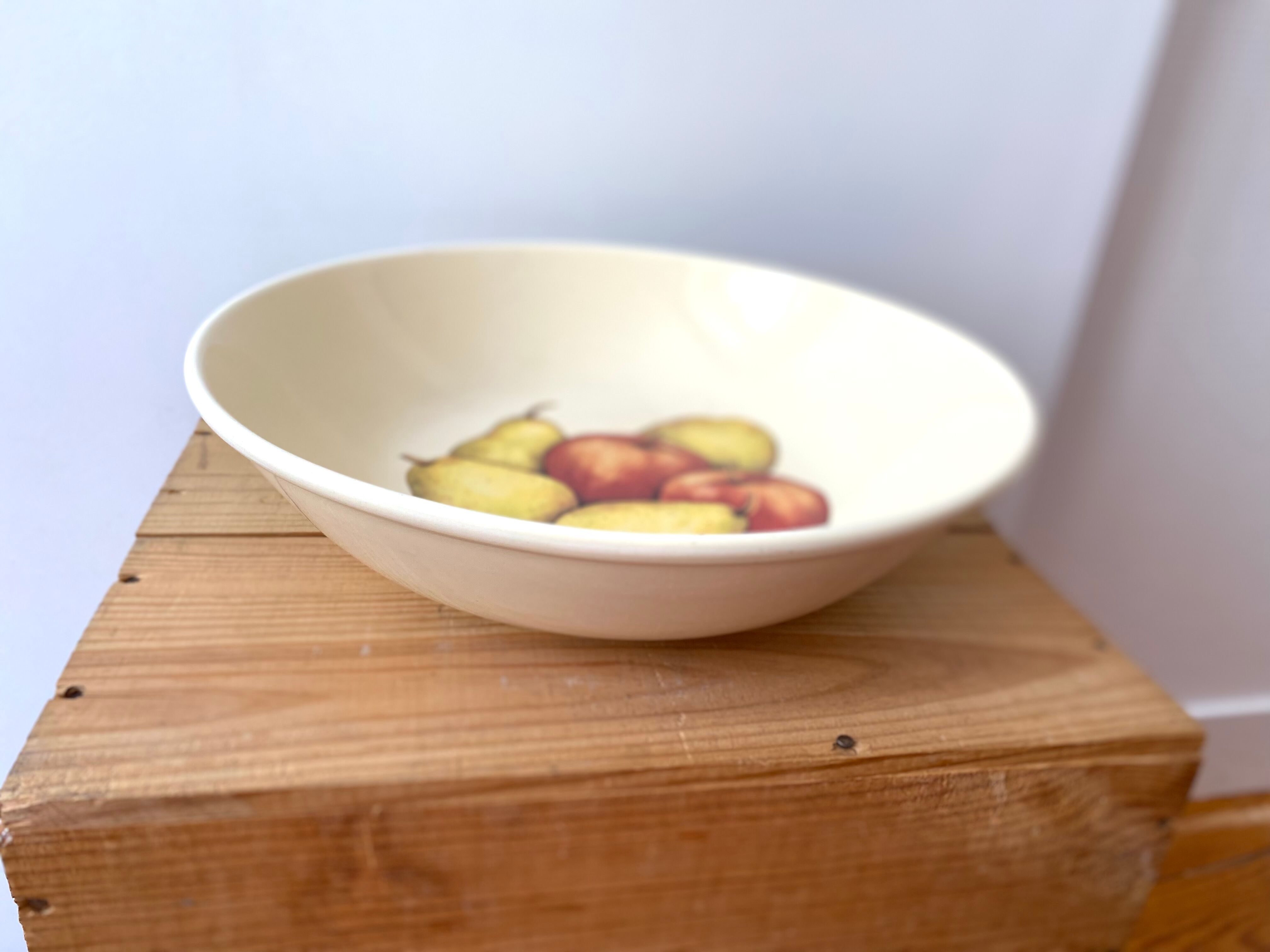 Ceramic salad bowl apples and pears Ter Steege Rÿssen vintage