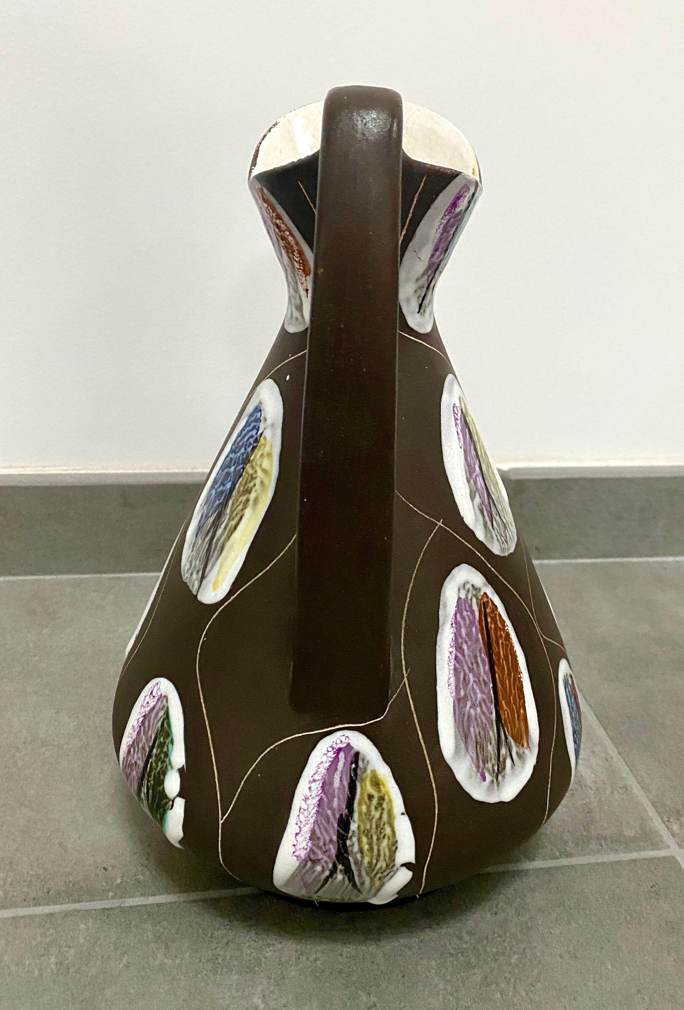 Bay Keramik ceramic pitcher, Kongo décor by Bodo Mans, 60s