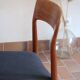 4 vintage Scandinavian chairs in teak and blue fabric - Model 26 by Henning Kjærnulf