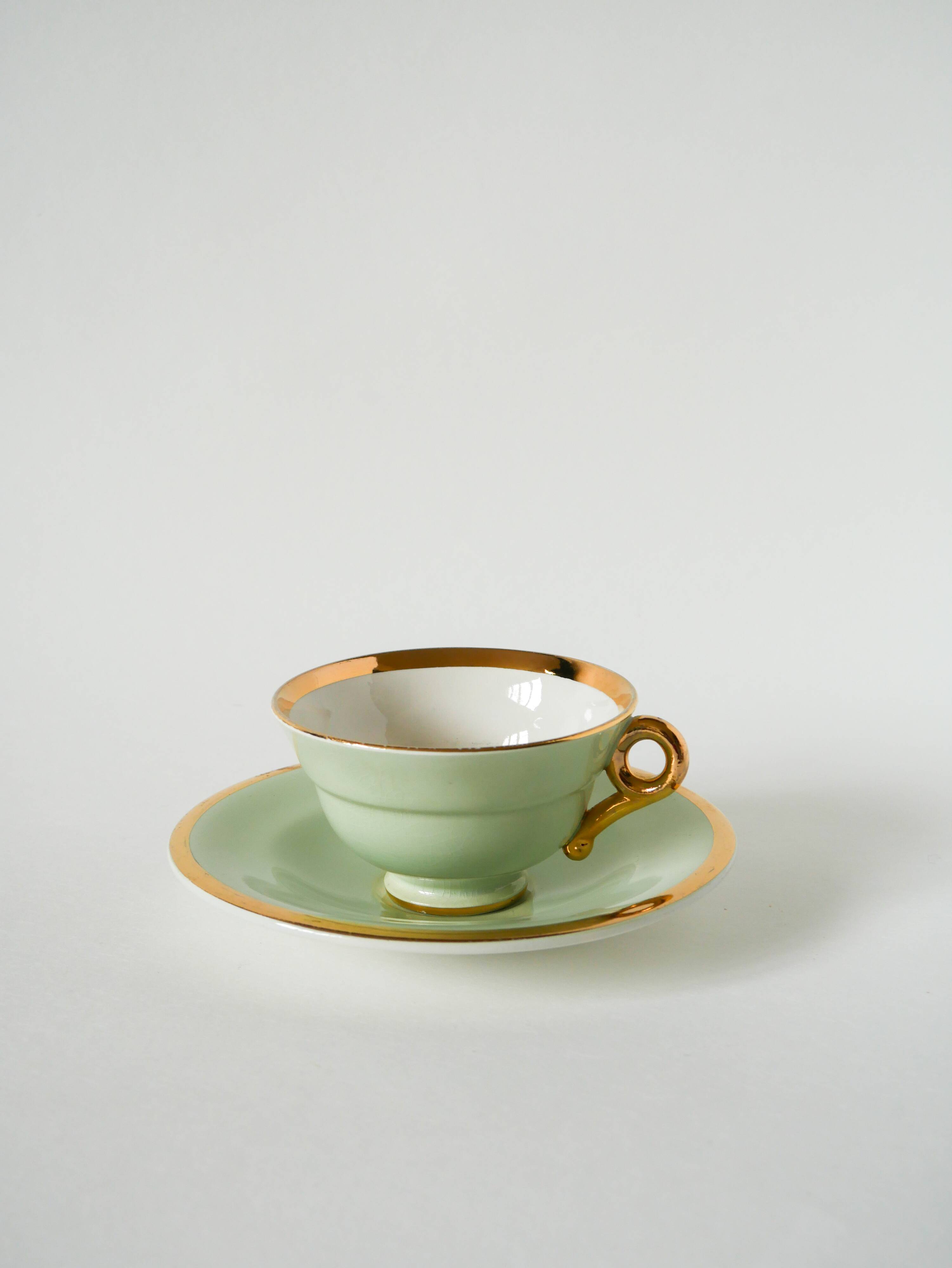 Mint Green and gold pastel lunch, 1950