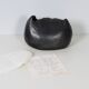 Sculptural vase by Keiko Yoshida from 1971 in black ceramic