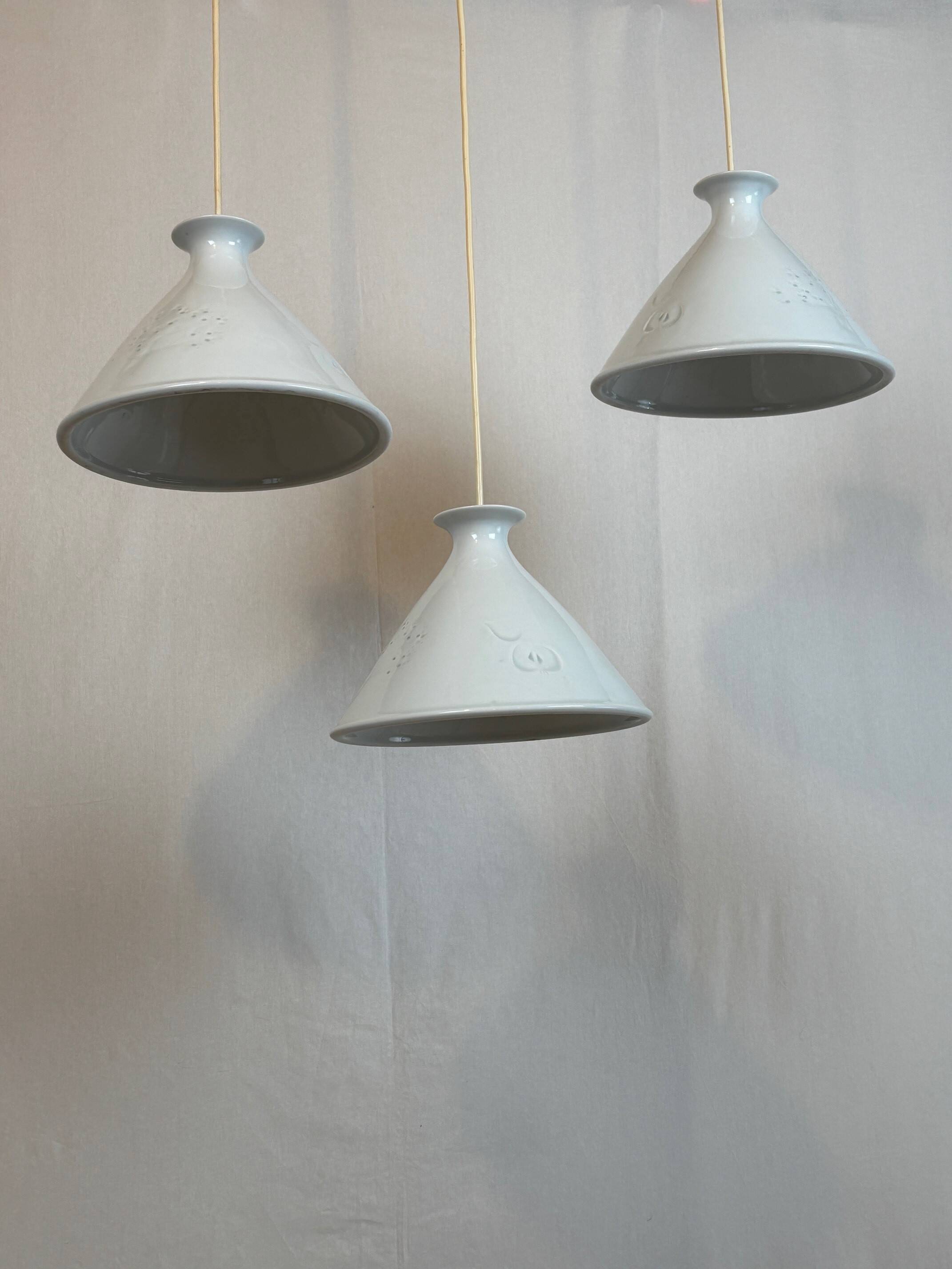3 Danish pendant lights from the 80s