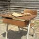Renovated antique desk with inkwell
