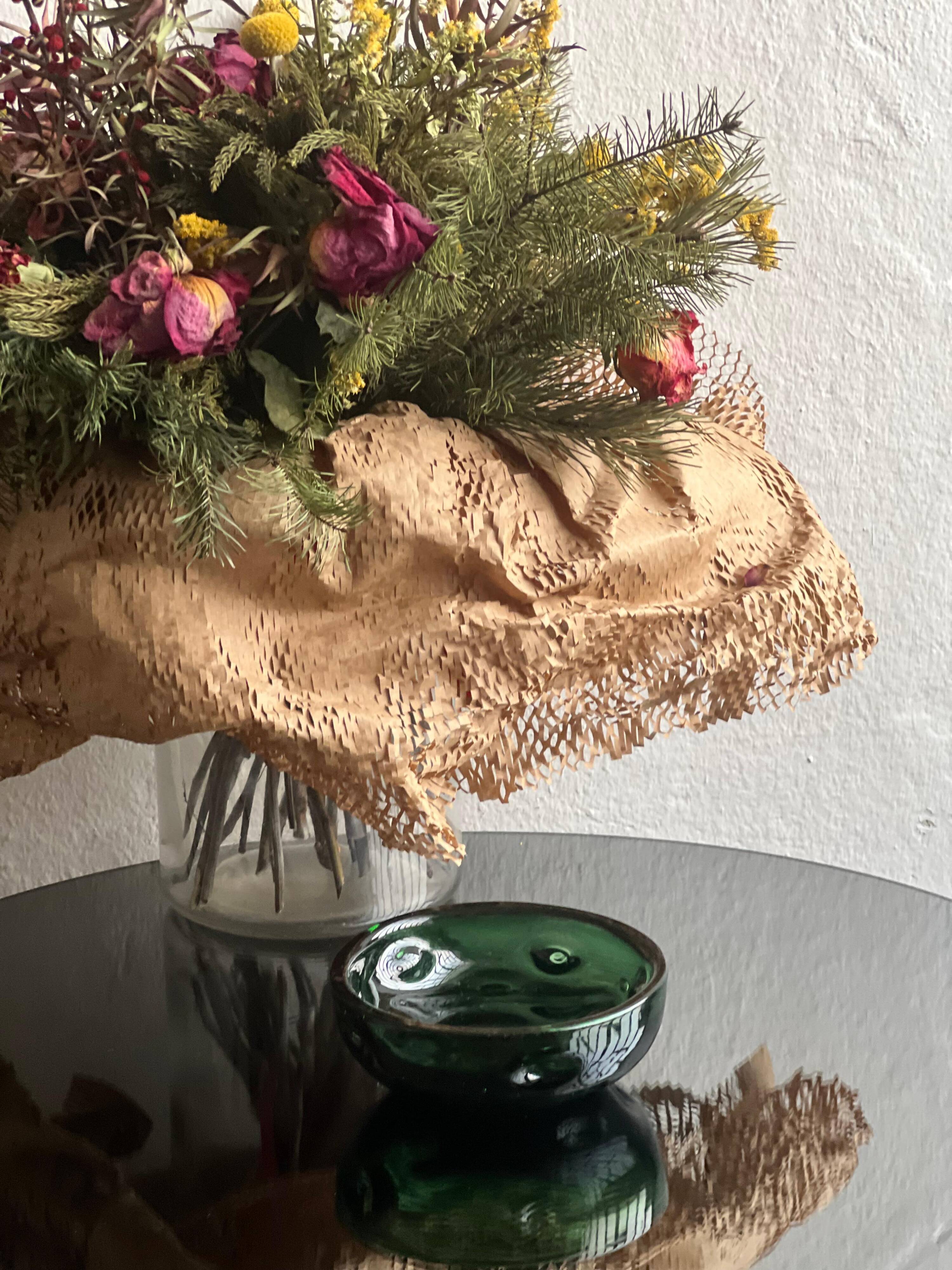 Bol vintage en verre de Murano, vert émeraude, Vetrerie Empoli fabriqué en Italie