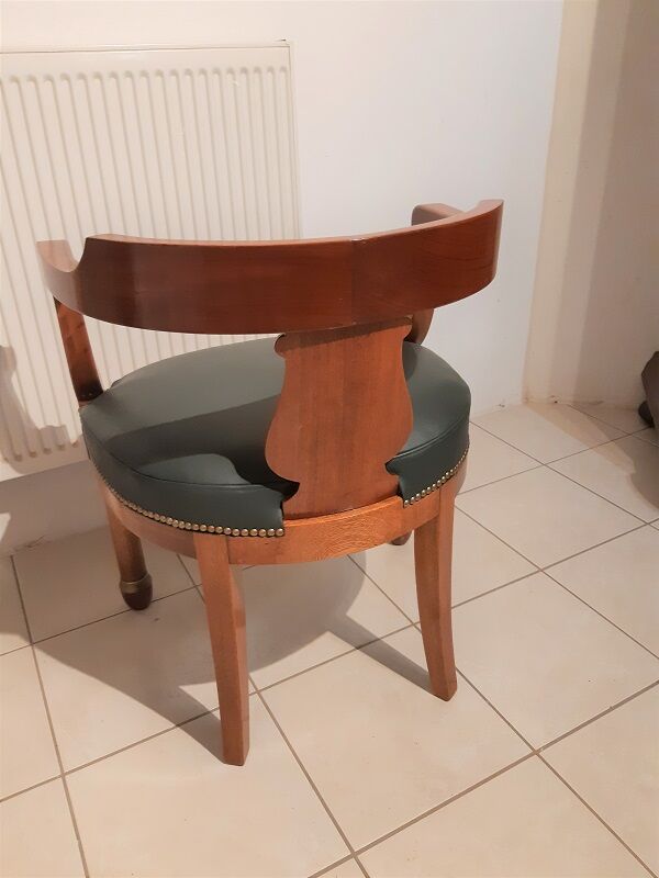 Empire office armchair with column feet