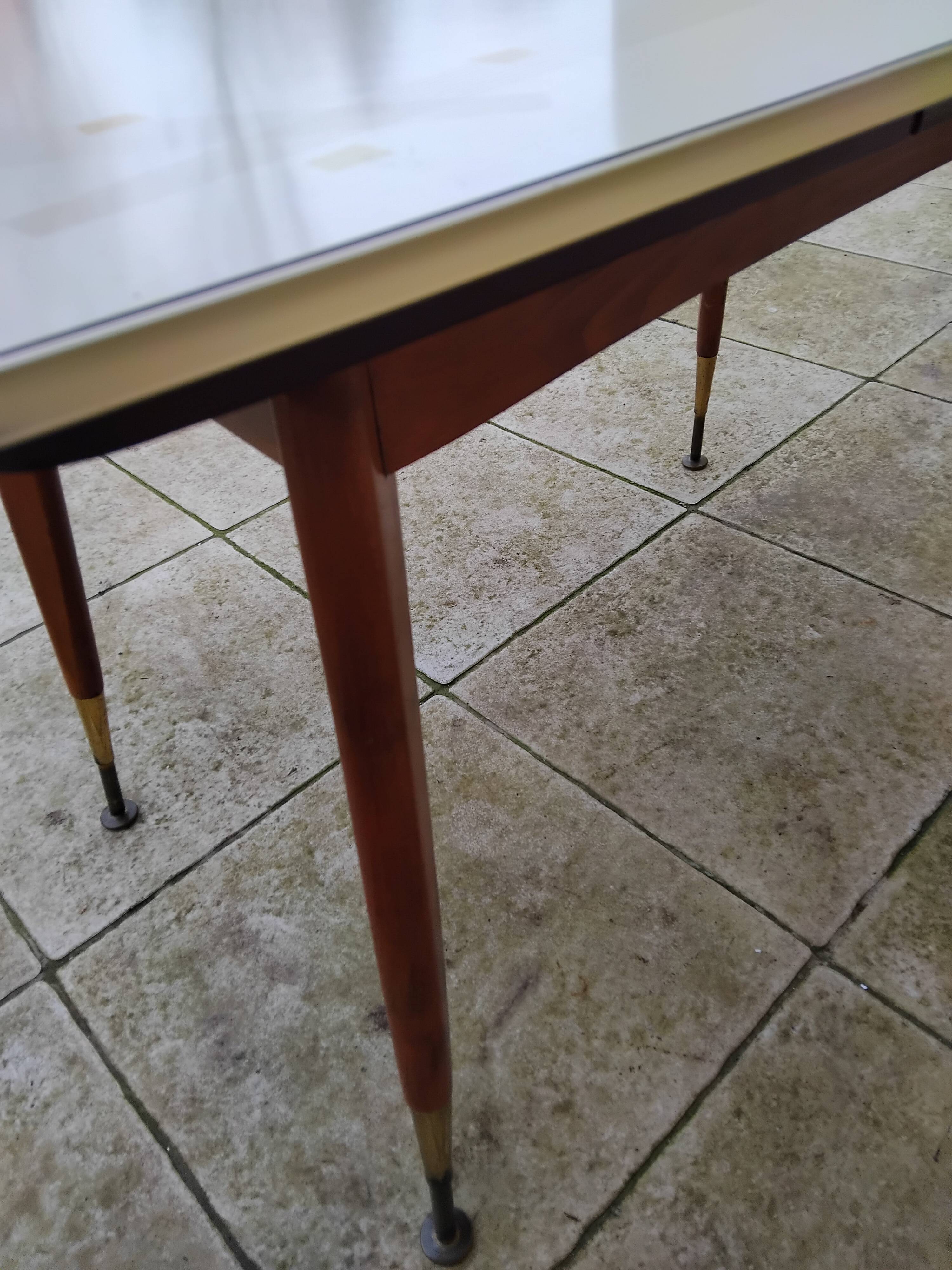Vintage Formica table, height adjustable and extendable, 1950s