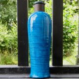 Vase flacon turquoise de Nils Khaler Danemark 1965