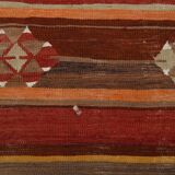 3x10 Red Brown Kilim Runner Rug 80x303Cm