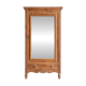Antique walnut bonnetière with bevelled mirror.