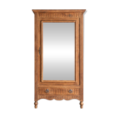 Bonnetière ancienne en noyer avec miroir biseauté