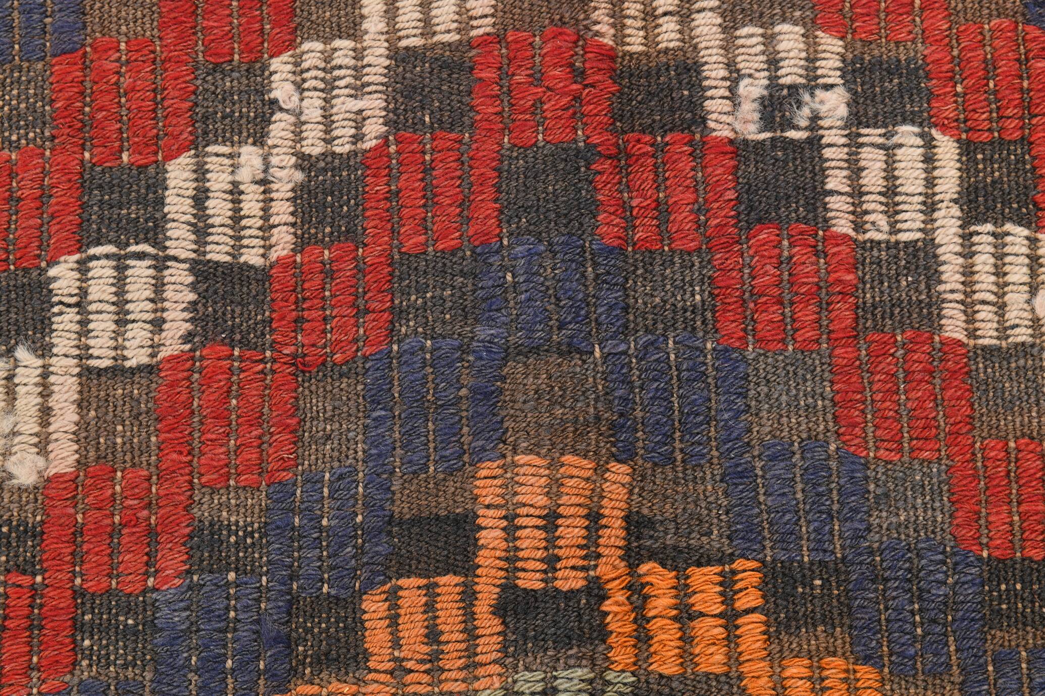 5x7 Red & Orange Vintage Kilim Rug, 171x225Cm