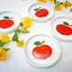 Set de 4 dessous de verre en porcelaine Seltmann Weiden Bavaria / Modèle "Patricia" / Pommes rouges