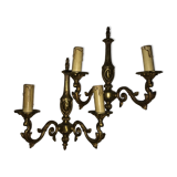 Paire d'appliques en bronze style Louis XV