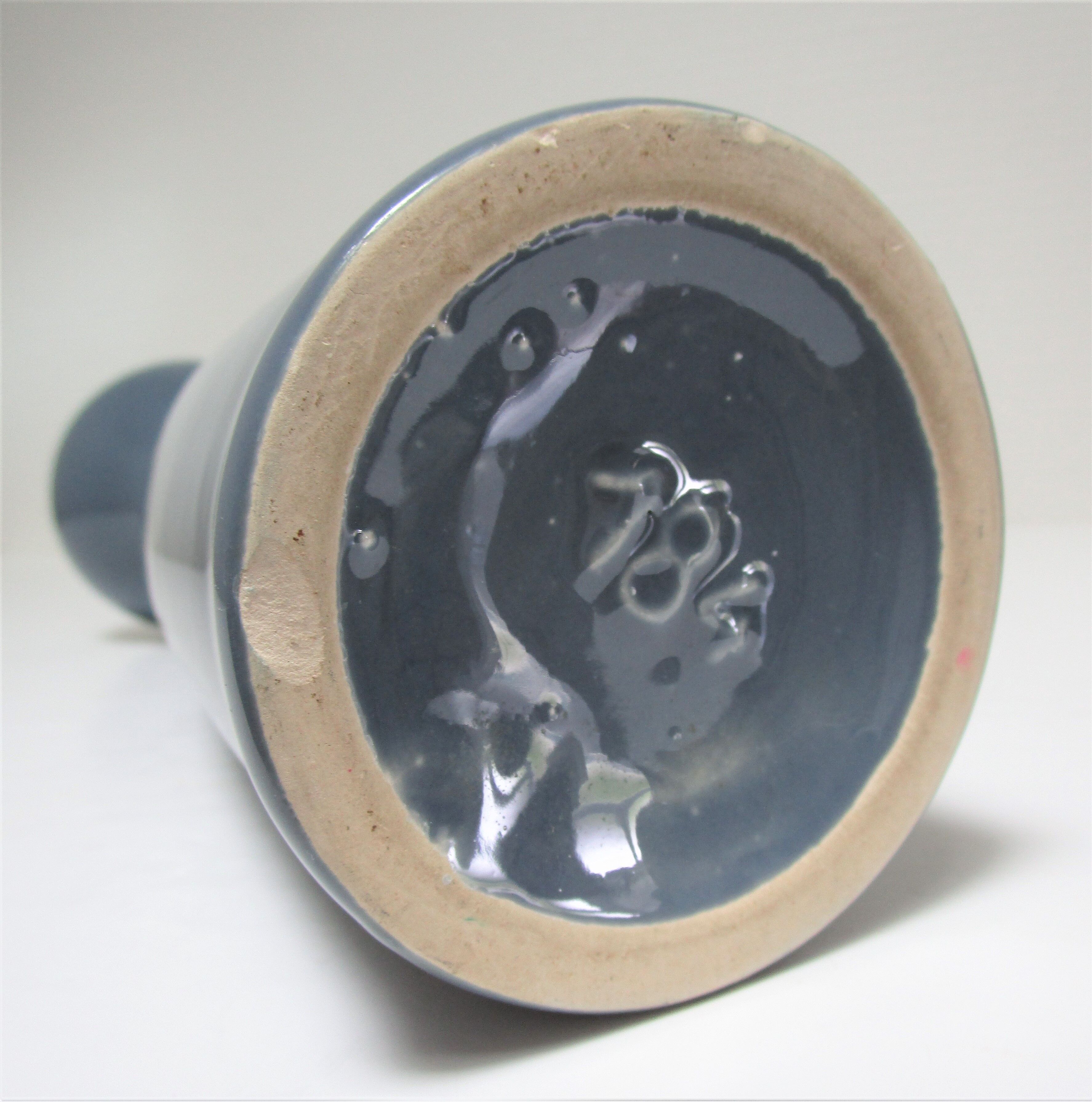 Blue blue grey glazed ceramic hyacinth vase design 70s - 80s