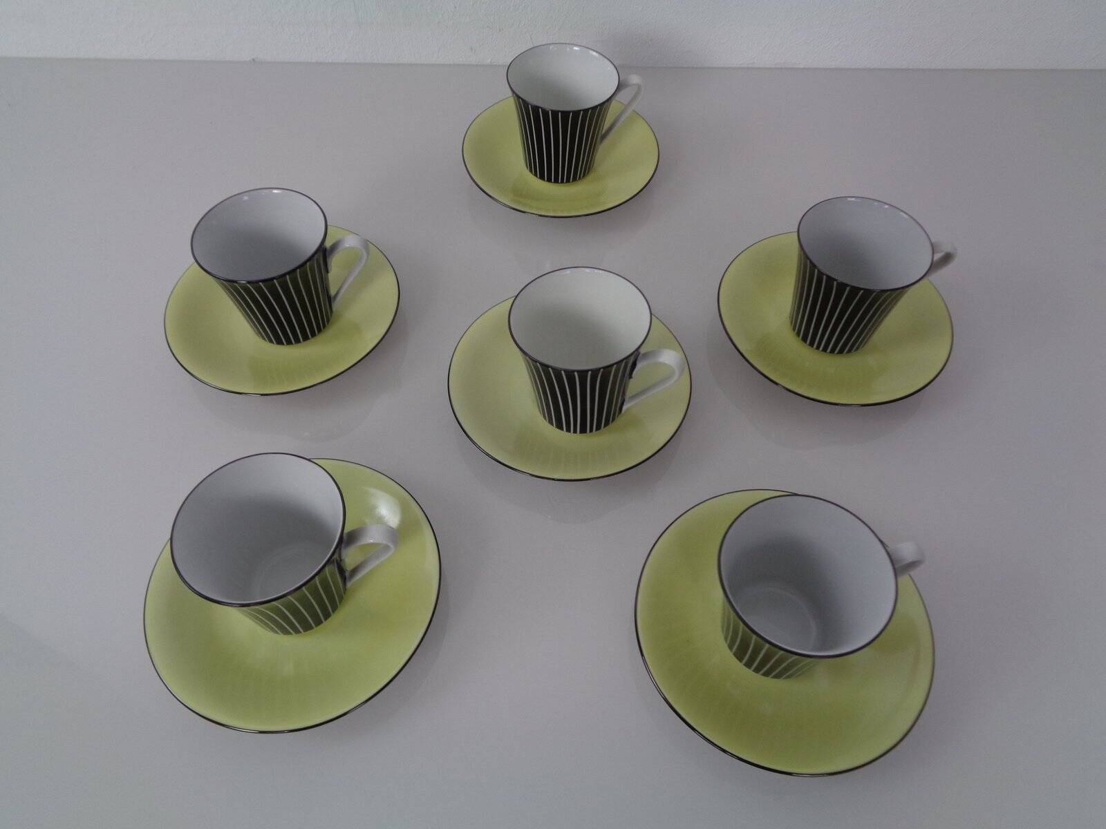 Coffee service for 6 from Vokstedt, Germany, 1950s, set of 17.