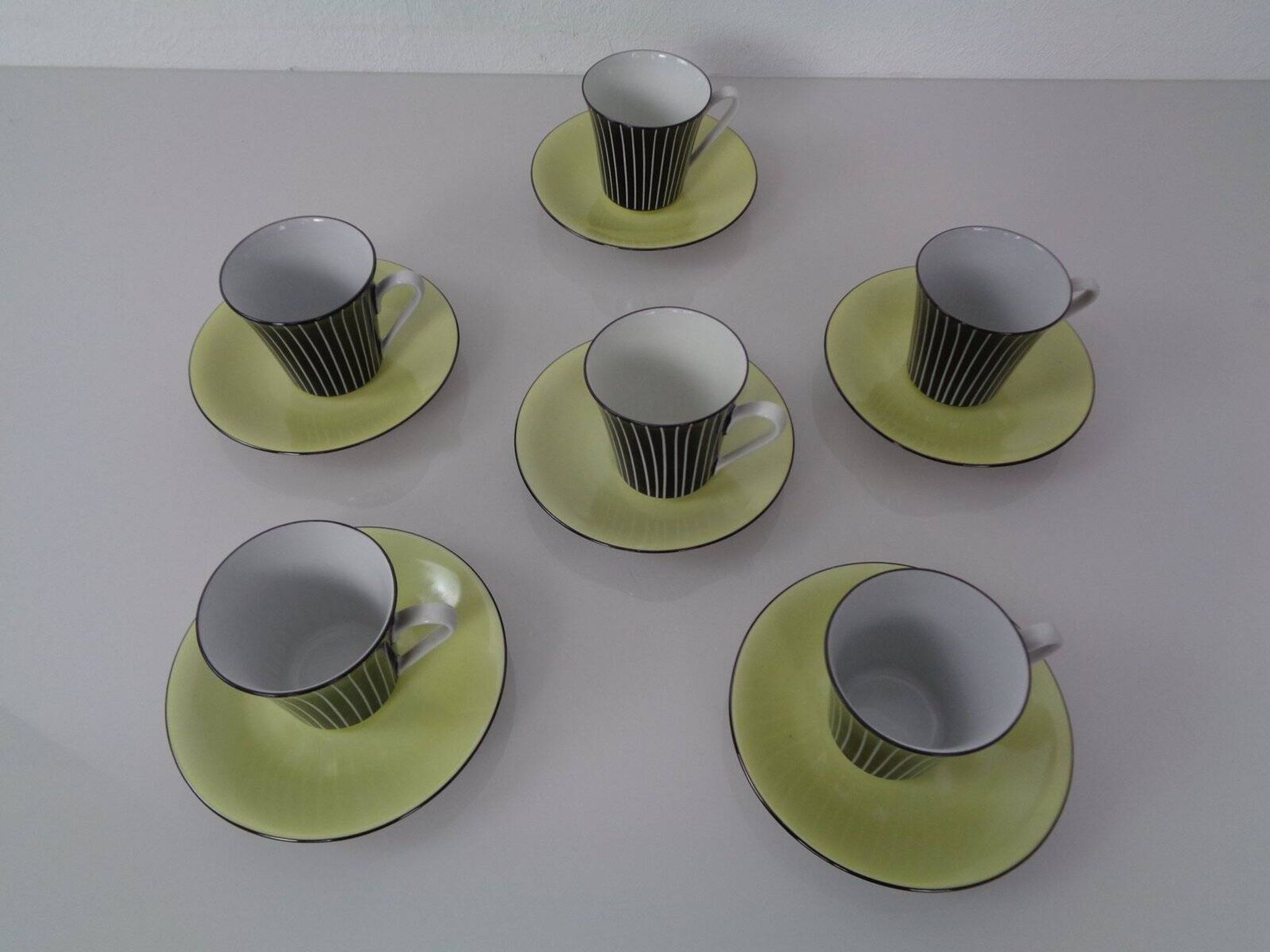 Coffee service for 6 from Vokstedt, Germany, 1950s, set of 17.