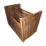 Magazines holder in wicker, 70s