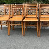 Set of 8 vintage 1960s bistro chairs