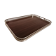 Silver metal tray décor faux wood formica vintage 60 70 made in Italy