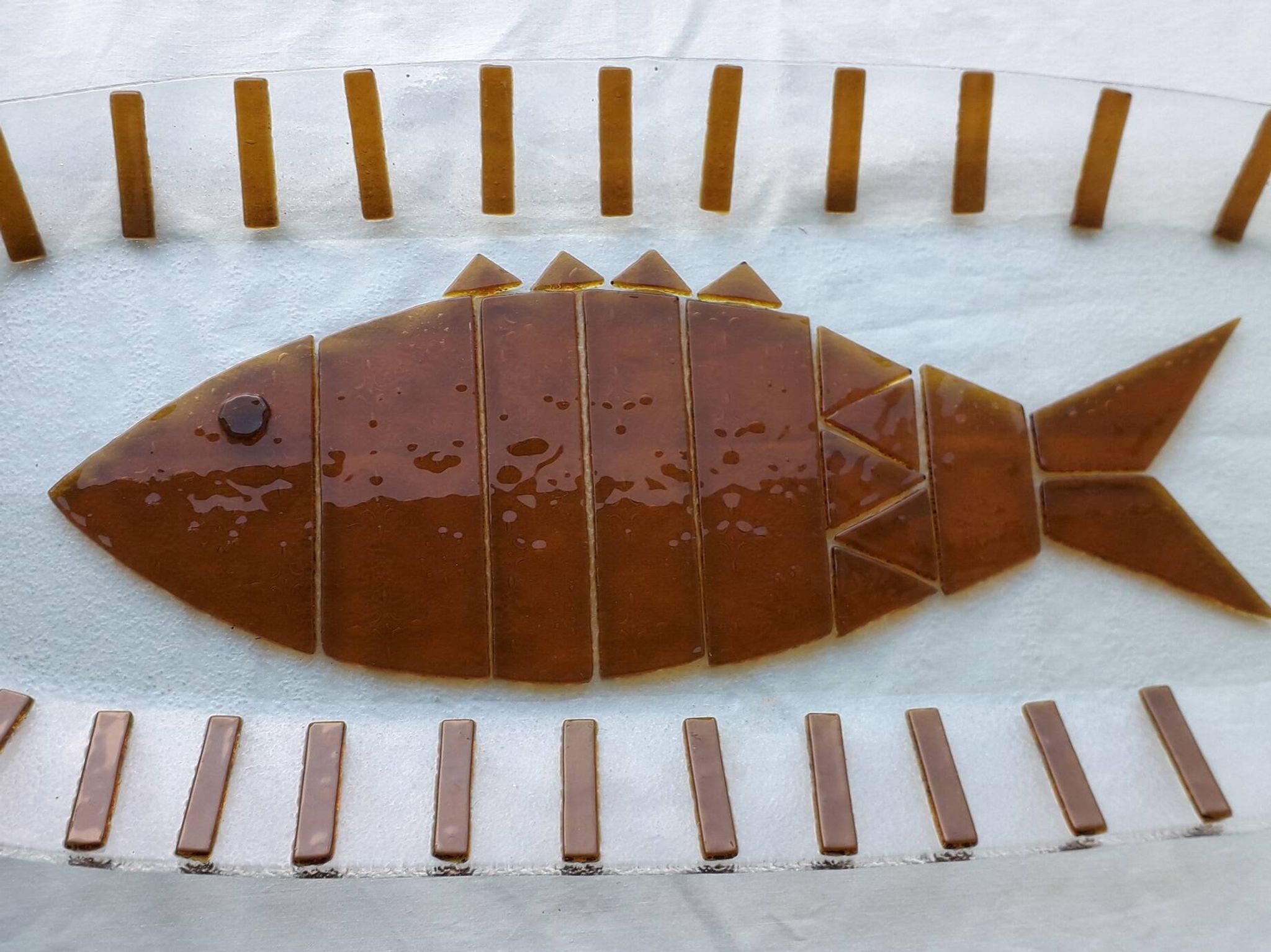 Plat à poisson en verre de Murano