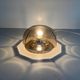 Flush-mounted brown glass fixture and metal base by N Leuchten, 1960s, Germany.