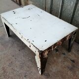 White metal industrial coffee table
