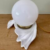 Old lamp in white and opaline ceramic