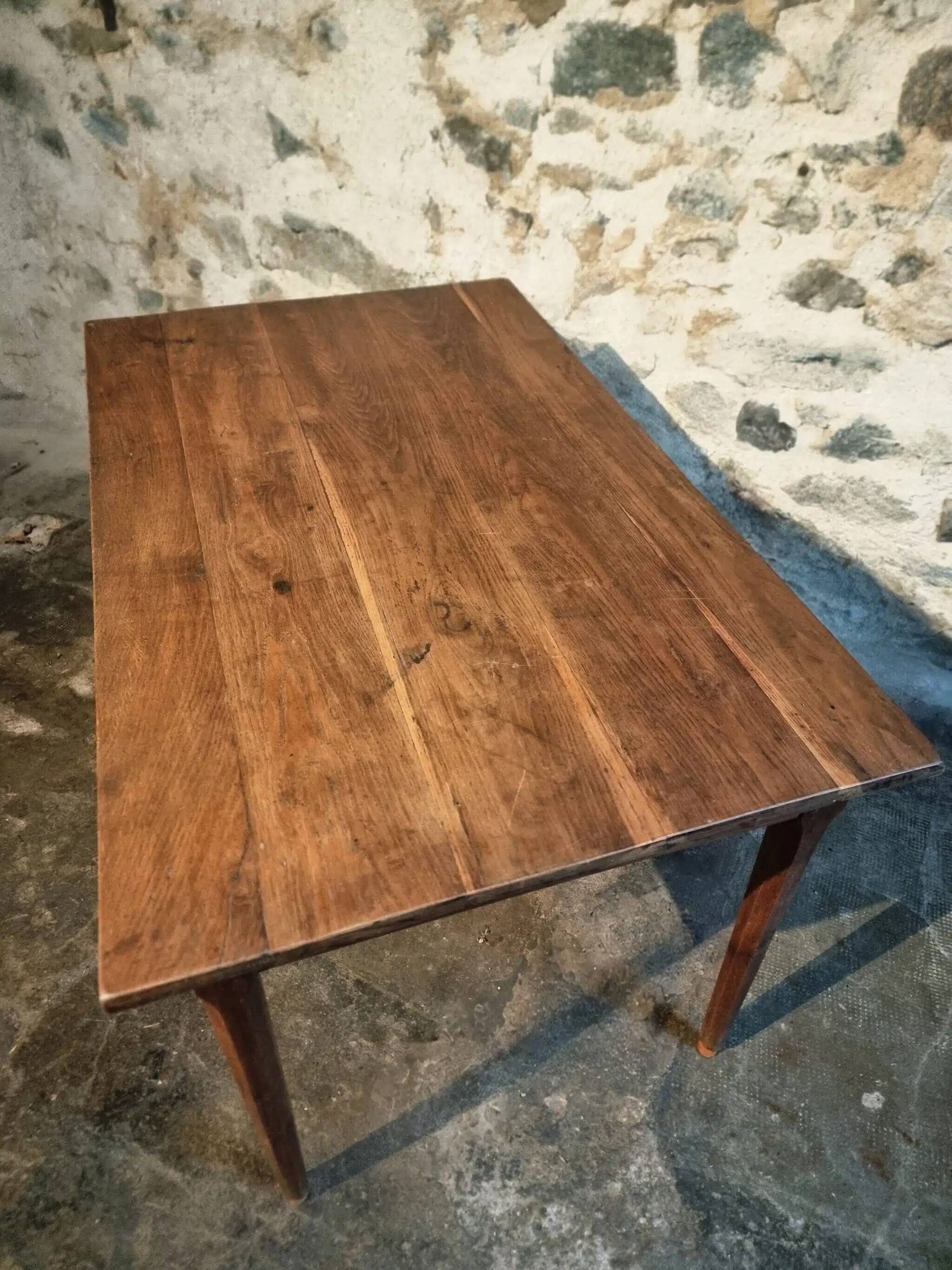 Antique French oak table, 19th century.