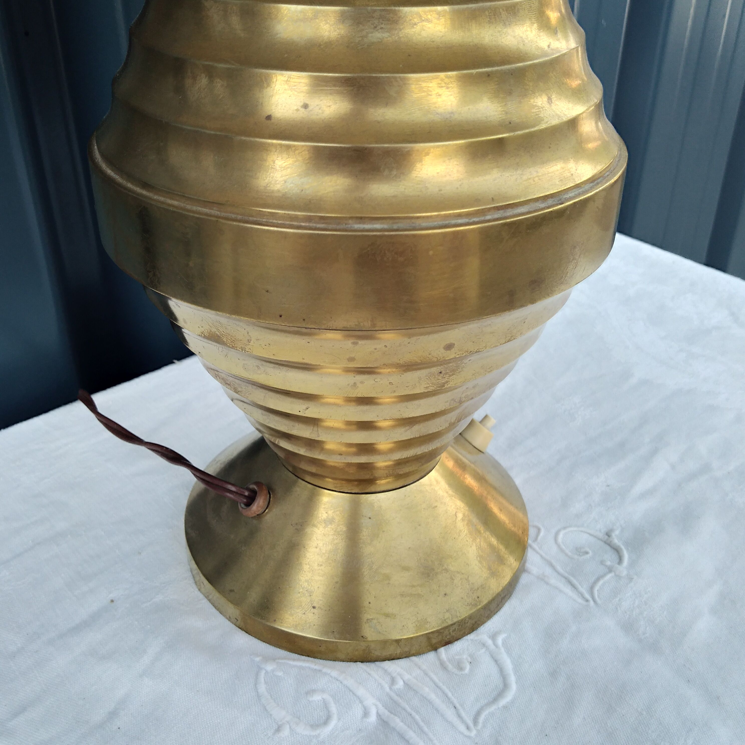 Art deco brass lamp