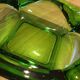 Green glass ashtray