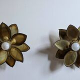 Paire appliques feuilles brutalistes