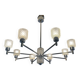 Vintage Italian chandelier from the 60s in chromed metal and glass