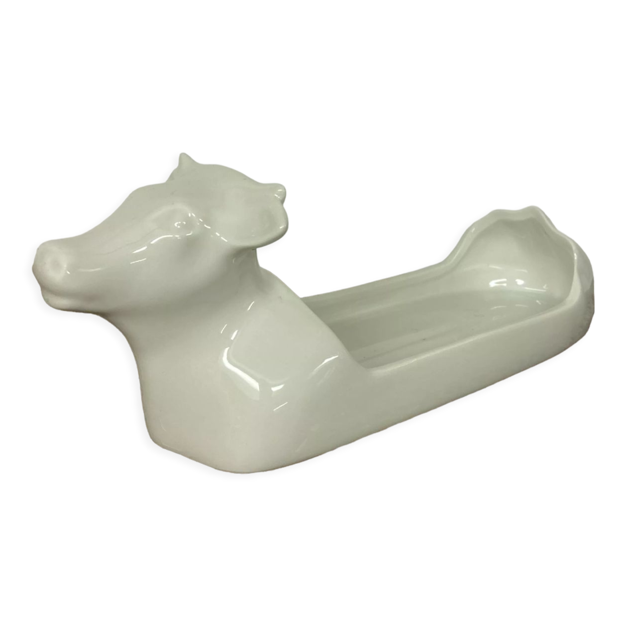 White ceramic butter dish