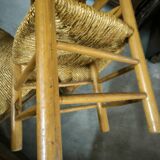 Set of 4 low straw chairs circa 1940