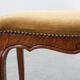 Louis XV Style Walnut Stool with Cabriole Legs and Velvet Seat, France, 20t