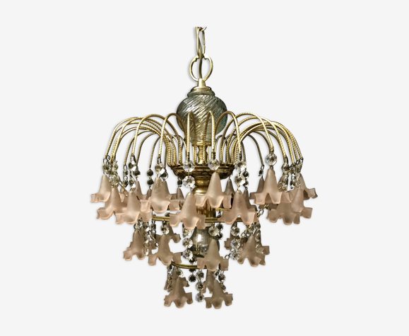 Lustre à pampilles rose, 1970
