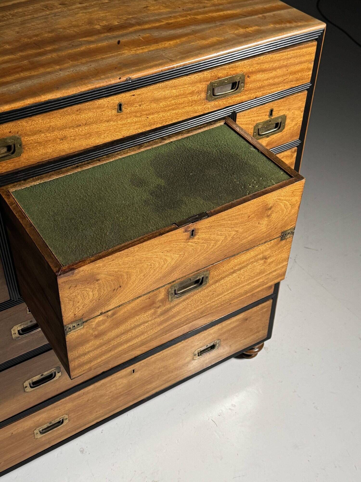 Campaign chest of drawers 19th century