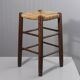 Tabouret paillé vintage design style Charlotte Perriand 1970s