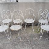 Wrought iron garden furniture from the early 20th century.