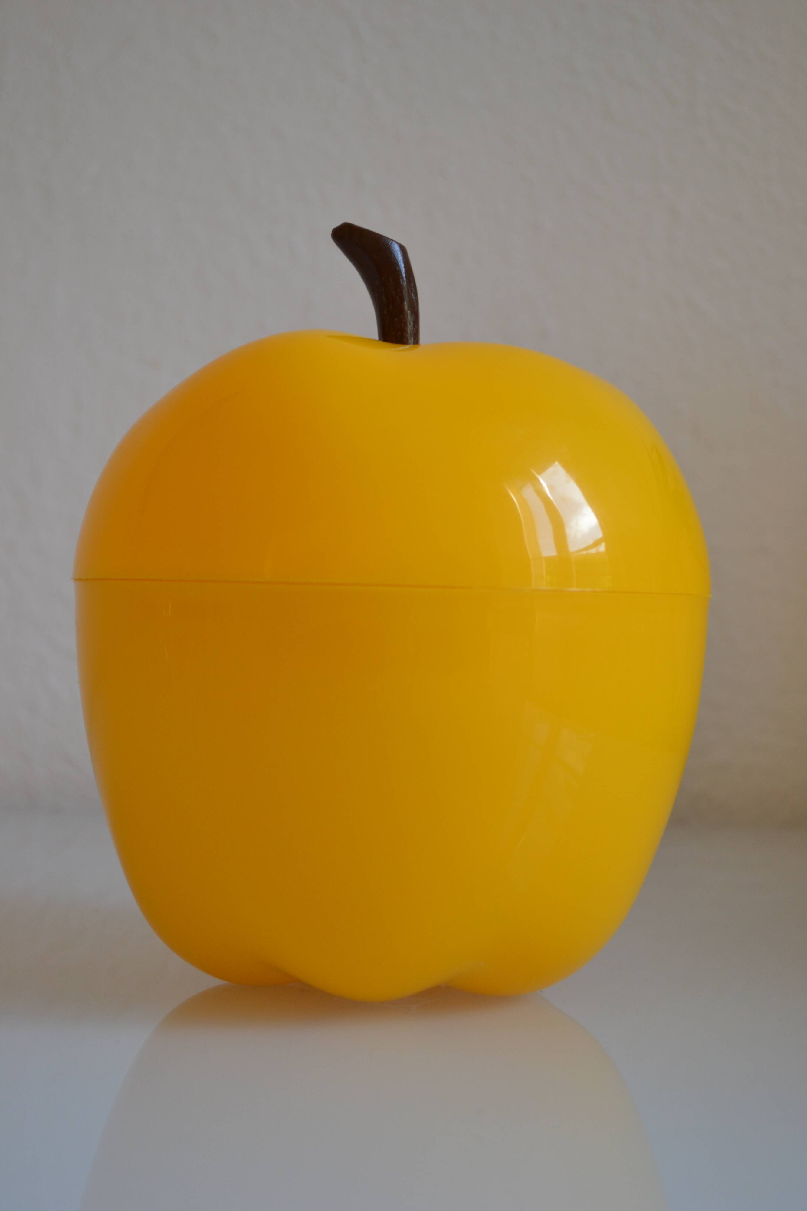 Vintage yellow apple ice bucket or ice cubes 1970 70's