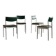 Minimalist set of four Dutch mid-century dining chairs, c. 1960.