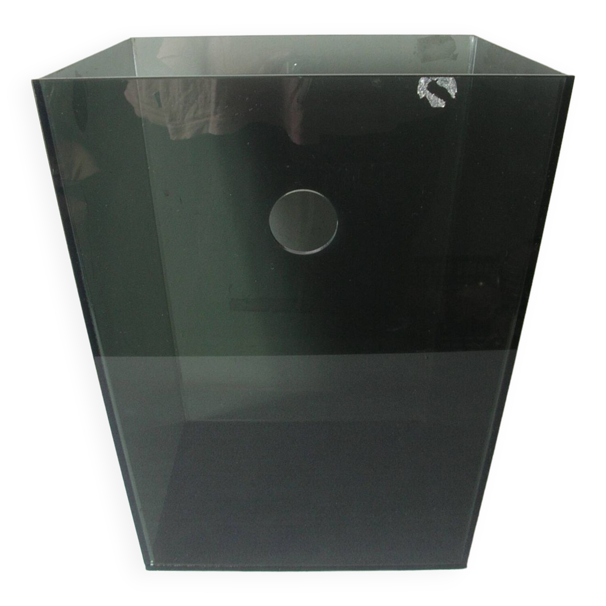 Gray plexiglass waste paper basket 30 cm