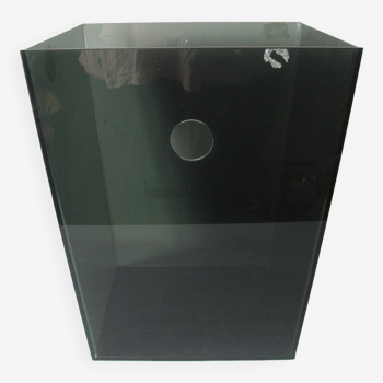 Gray plexiglass waste paper basket 30 cm