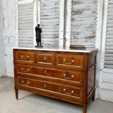 Louis XVI style chest of drawers in cherry wood, 20th century period