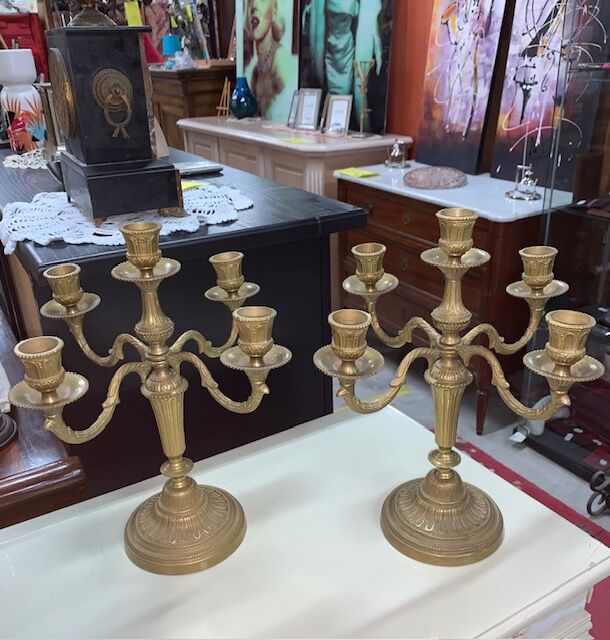 Pair of brass candlesticks