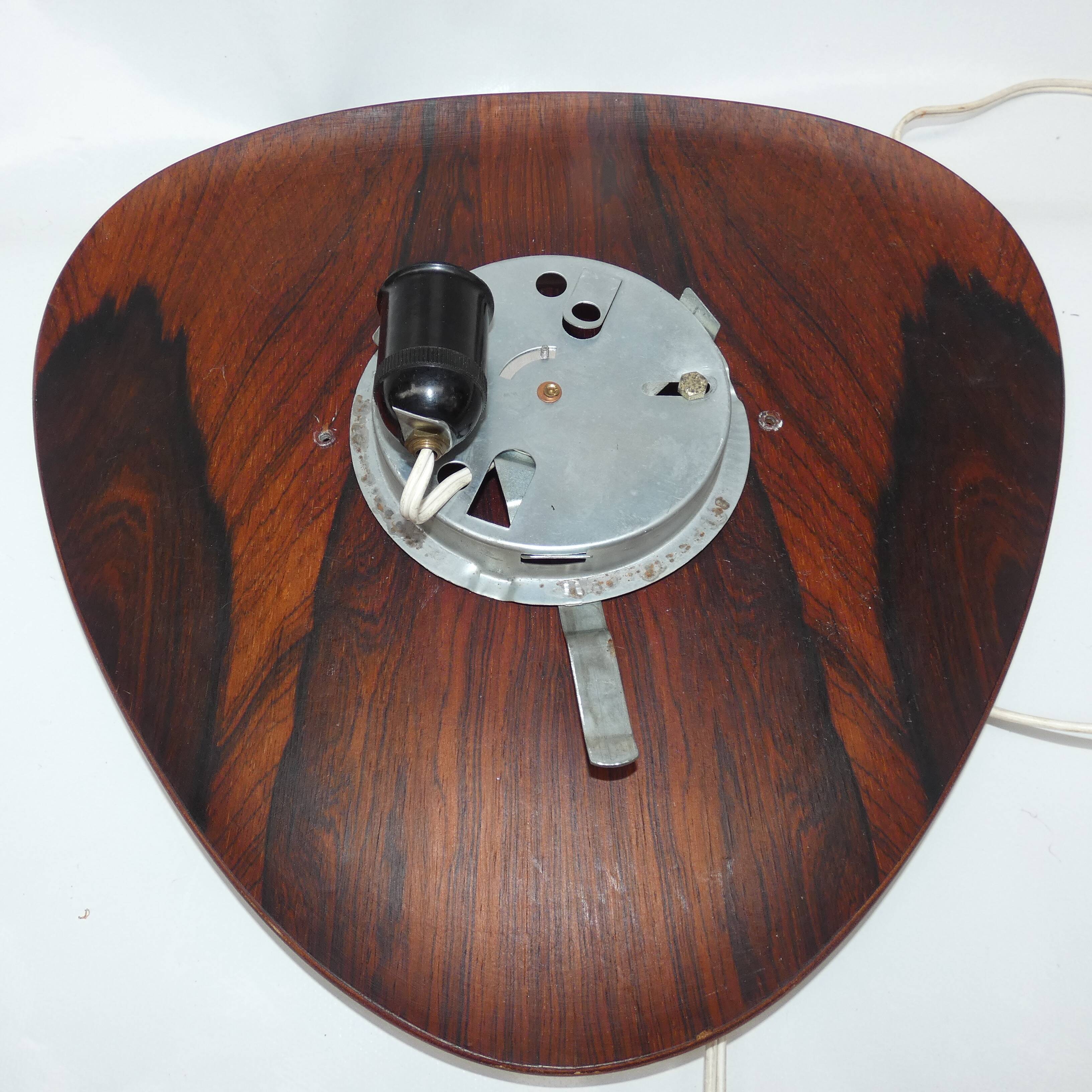 Reggiani, pair of vintage sconces opaline blanche palissandre, 1950, italy