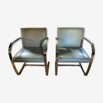 Pair of Mies Van Der Rohe chairs edited by Knoll studio