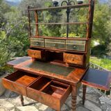 19th century flamed mahogany stepped desk