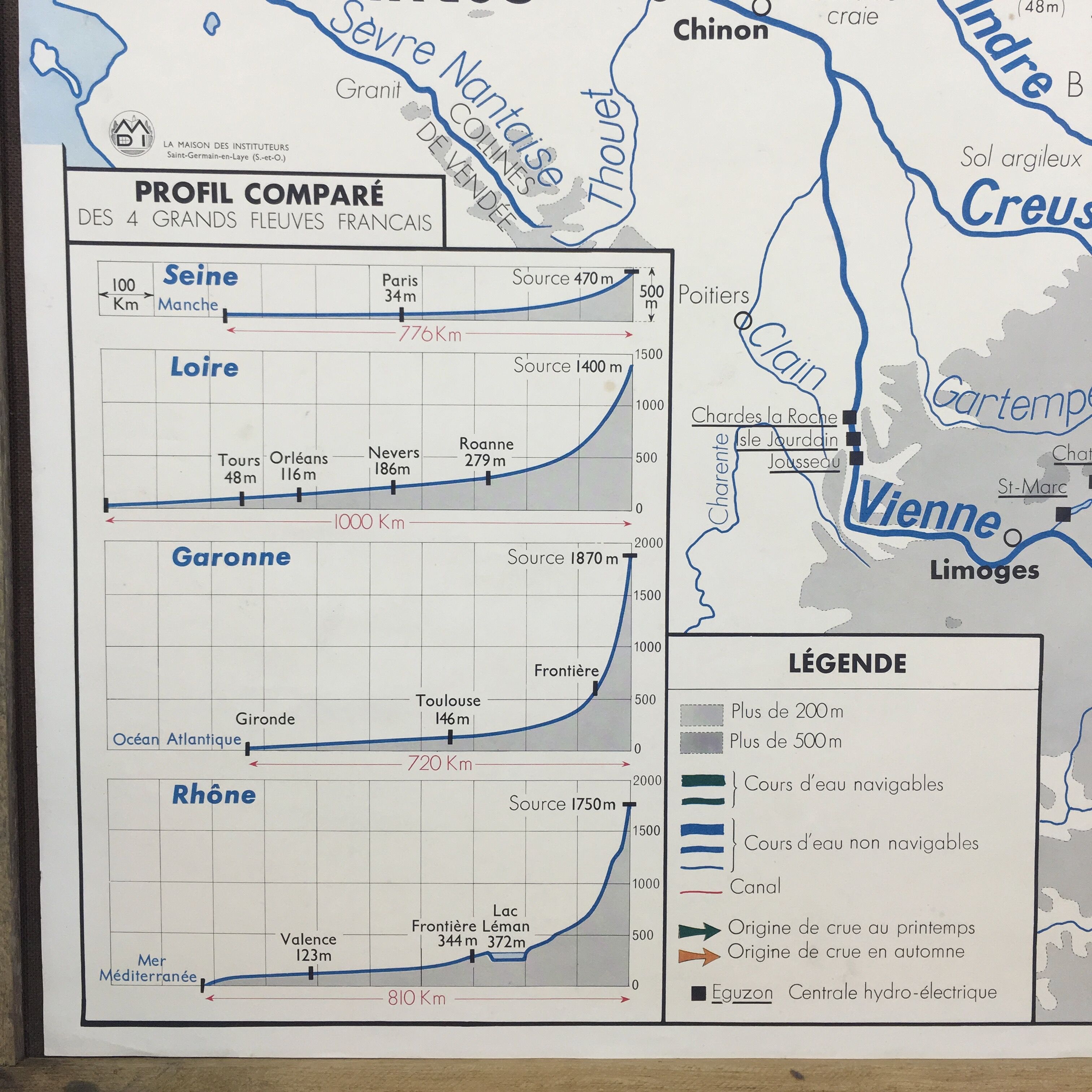 The loire geographical solar poster double sided